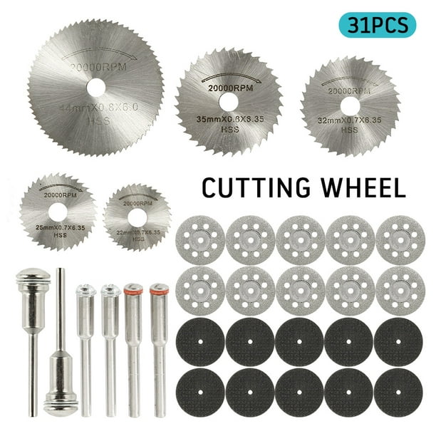 Mini Diamond Blade Cutting Wheel Grinding Disc+2 Mandrel For Dremmel Rotary Tool 